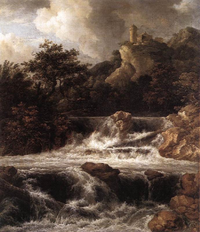 Jacob van Ruisdael Waterfall with Castle  Built on the Rock Germany oil painting art